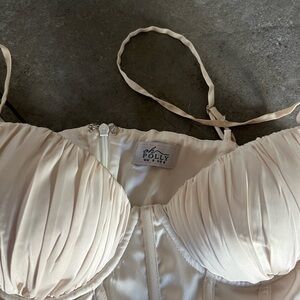 Oh Polly Cream Ruched Bra Intimates